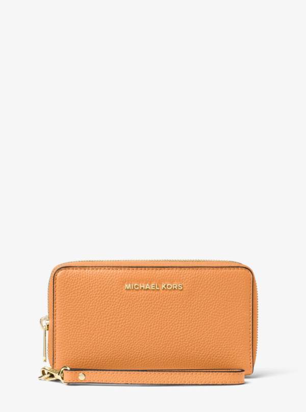 Damske Penazenky Michael Kors Large Leather Smartphone Wristlet Hnede Žlté - Doplnky Michael Kors Obchod | PKWHN-0387